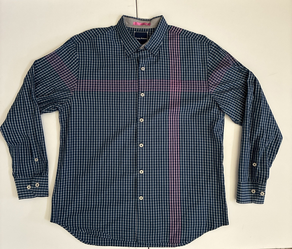 Tommy Bahama Men's Size L Button Up Plaid Long Sleeve Shirt